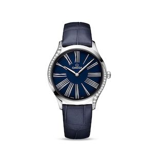 Omega diamond blue dial watch