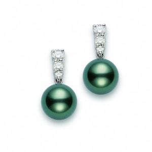 black pearl diamond earrings